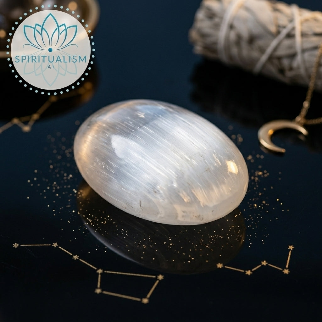 Selenite Palm Stone | Cleansing Crystal | Worry Stone | Stardust Market