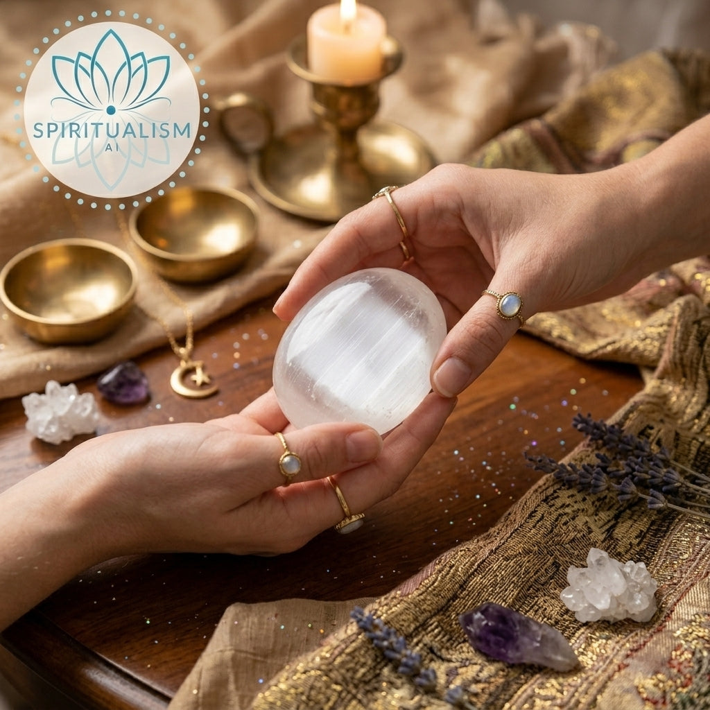 Selenite Palm Stone | Cleansing Crystal | Worry Stone | Stardust Market