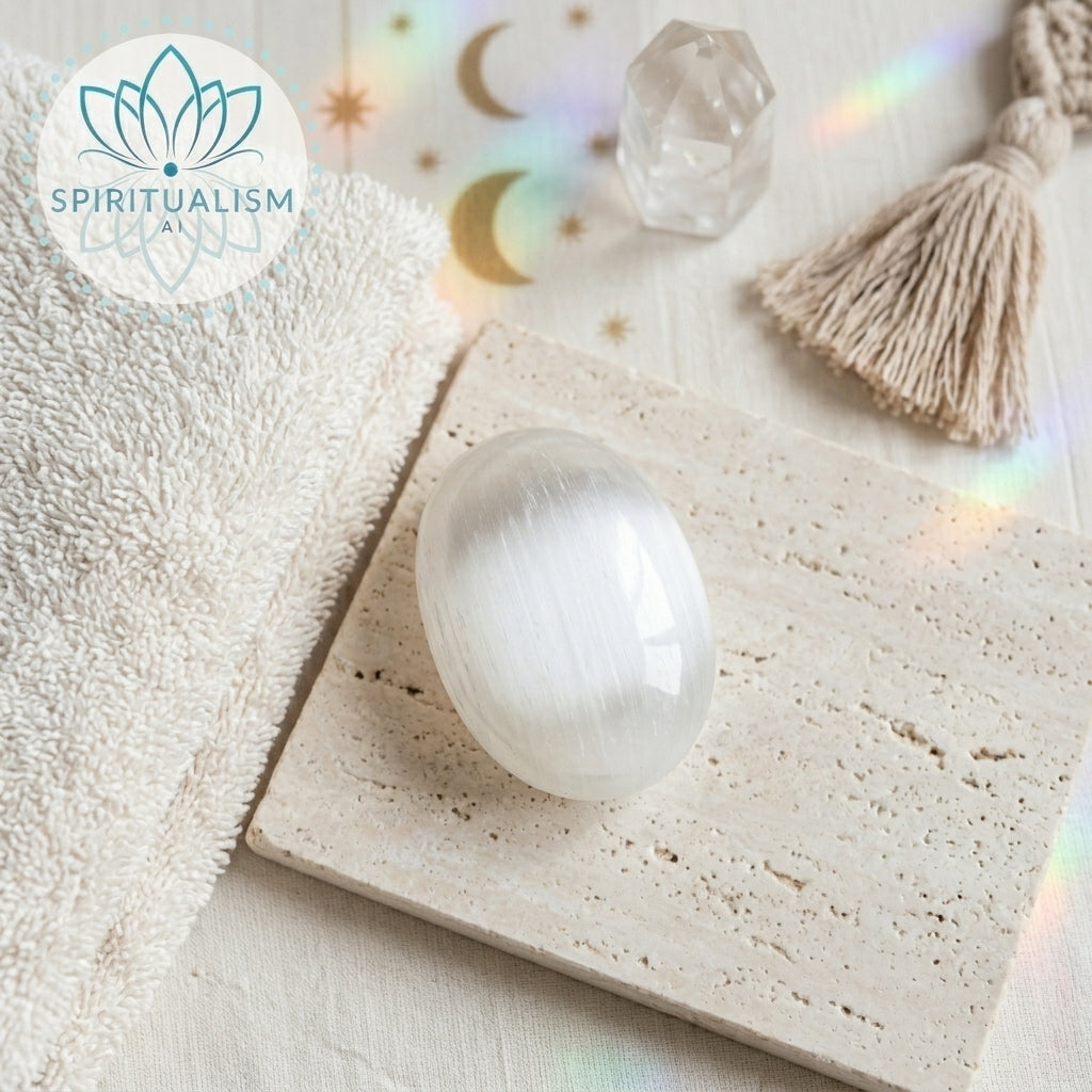 Selenite Palm Stone | Cleansing Crystal | Worry Stone | Stardust Market
