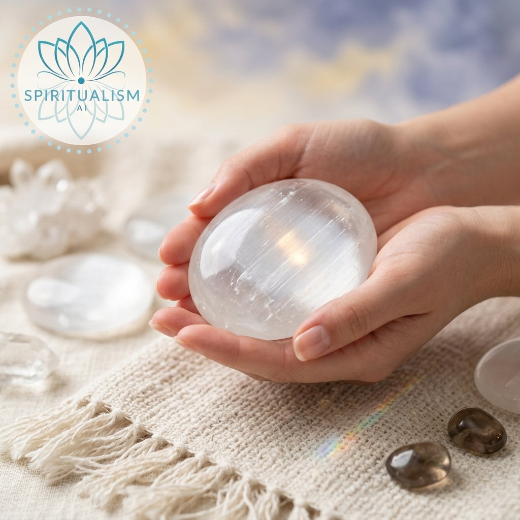 Selenite Palm Stone | Cleansing Crystal | Worry Stone | Stardust Market