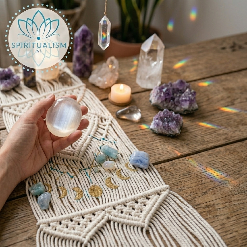 Selenite Palm Stone | Cleansing Crystal | Worry Stone | Stardust Market