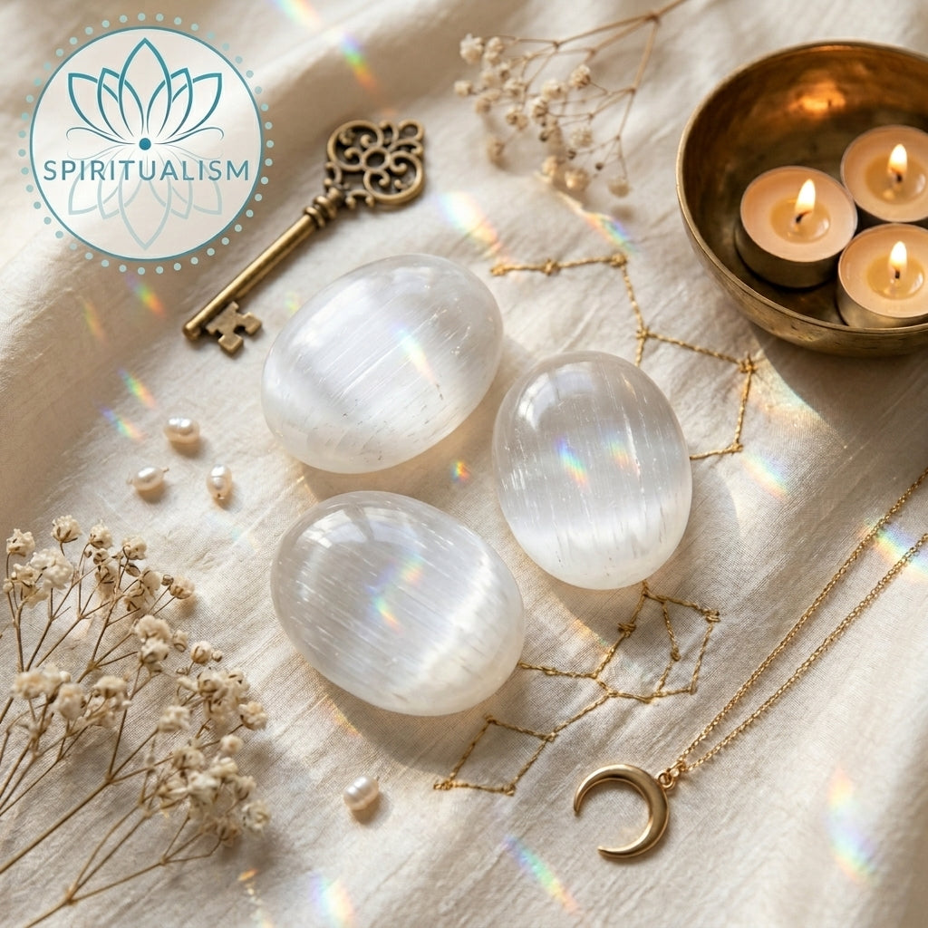 Selenite Palm Stone | Cleansing Crystal | Worry Stone | Stardust Market