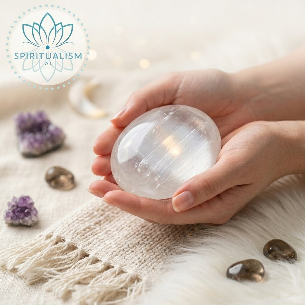 Selenite Palm Stone | Cleansing Crystal | Worry Stone | Stardust Market