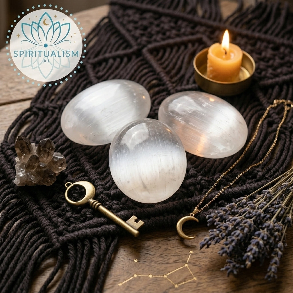 Selenite Palm Stone | Cleansing Crystal | Worry Stone | Stardust Market