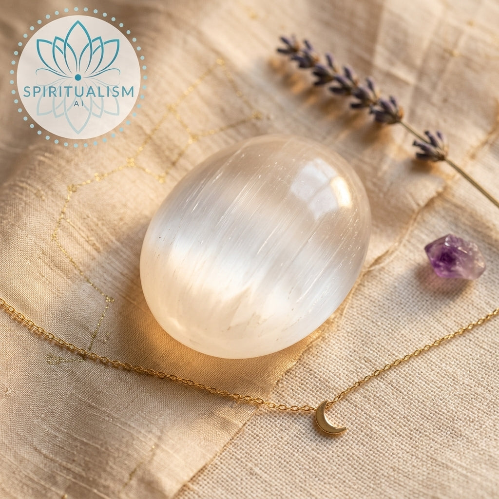 Selenite Palm Stone | Cleansing Crystal | Worry Stone | Stardust Market