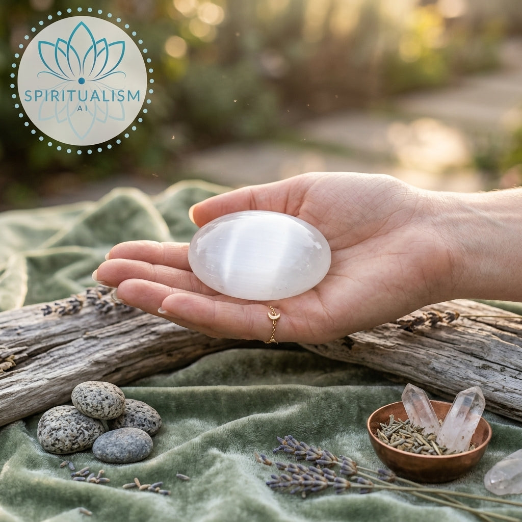 Selenite Palm Stone | Cleansing Crystal | Worry Stone | Stardust Market