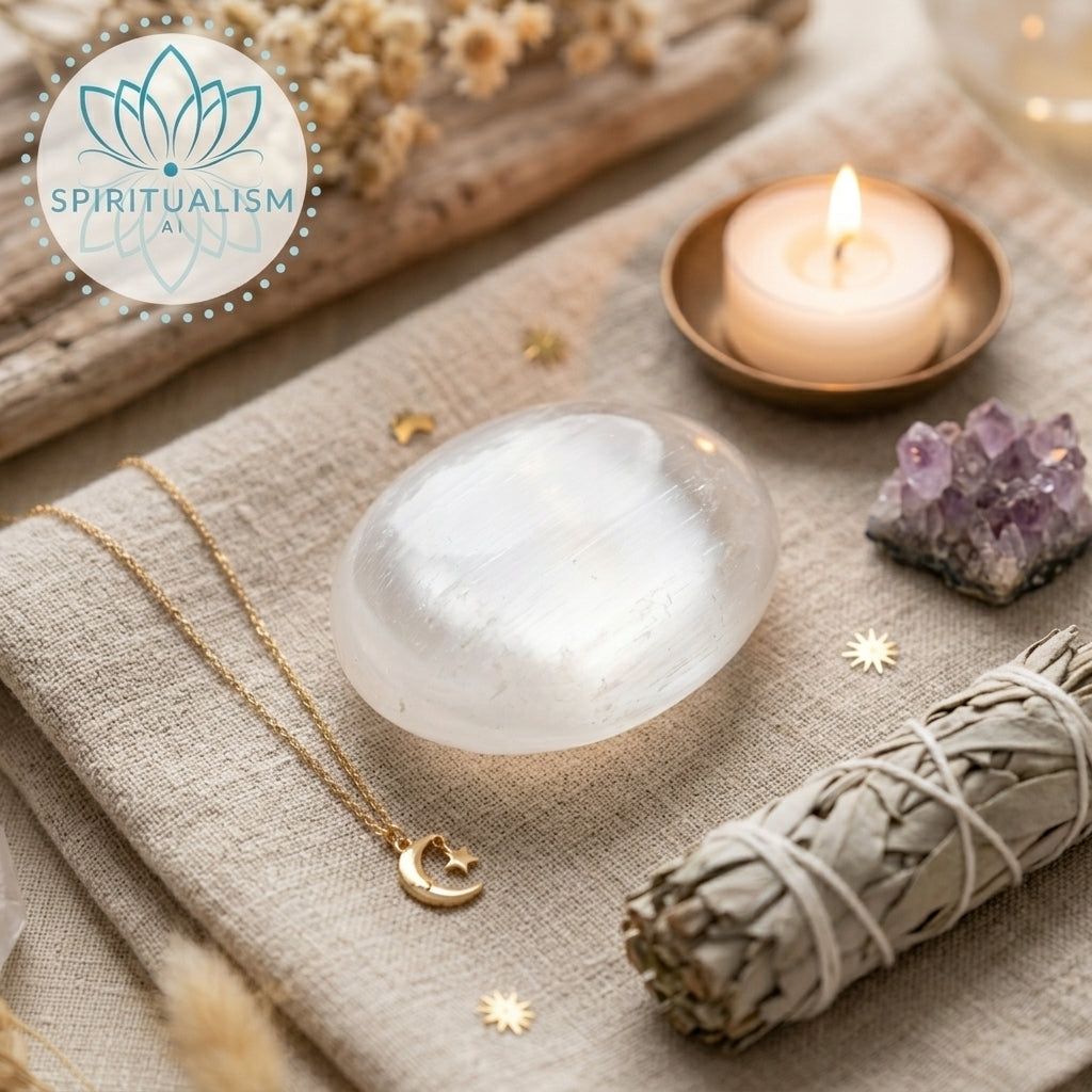 Selenite Palm Stone | Cleansing Crystal | Worry Stone | Stardust Market