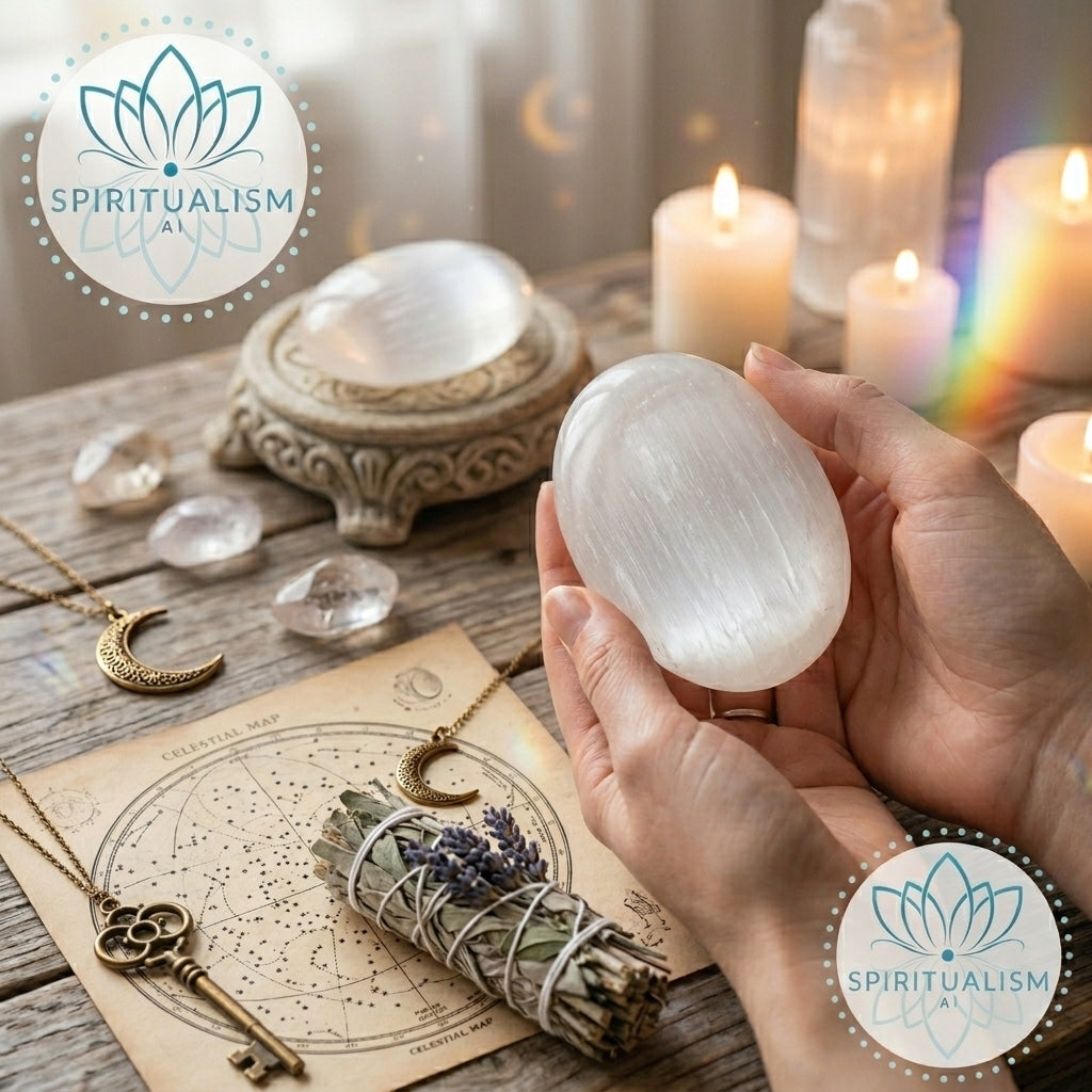 Selenite Palm Stone | Cleansing Crystal | Worry Stone | Stardust Market