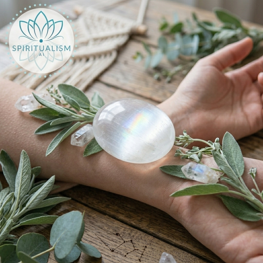 Selenite Palm Stone | Cleansing Crystal | Worry Stone | Stardust Market