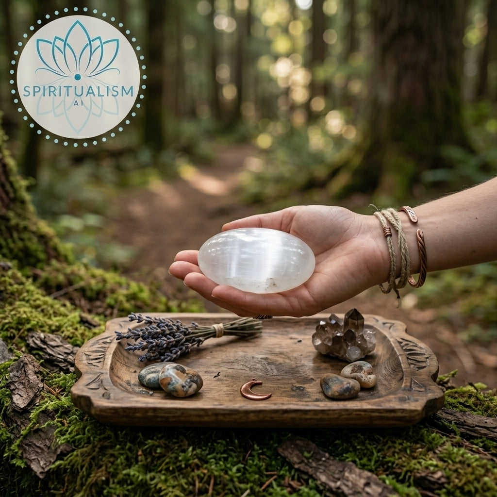 Selenite Palm Stone | Cleansing Crystal | Worry Stone | Stardust Market