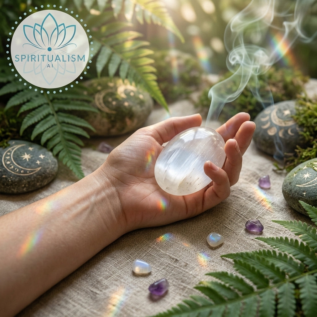 Selenite Palm Stone | Cleansing Crystal | Worry Stone | Stardust Market