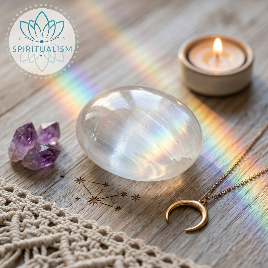 Selenite Palm Stone | Cleansing Crystal | Worry Stone | Stardust Market