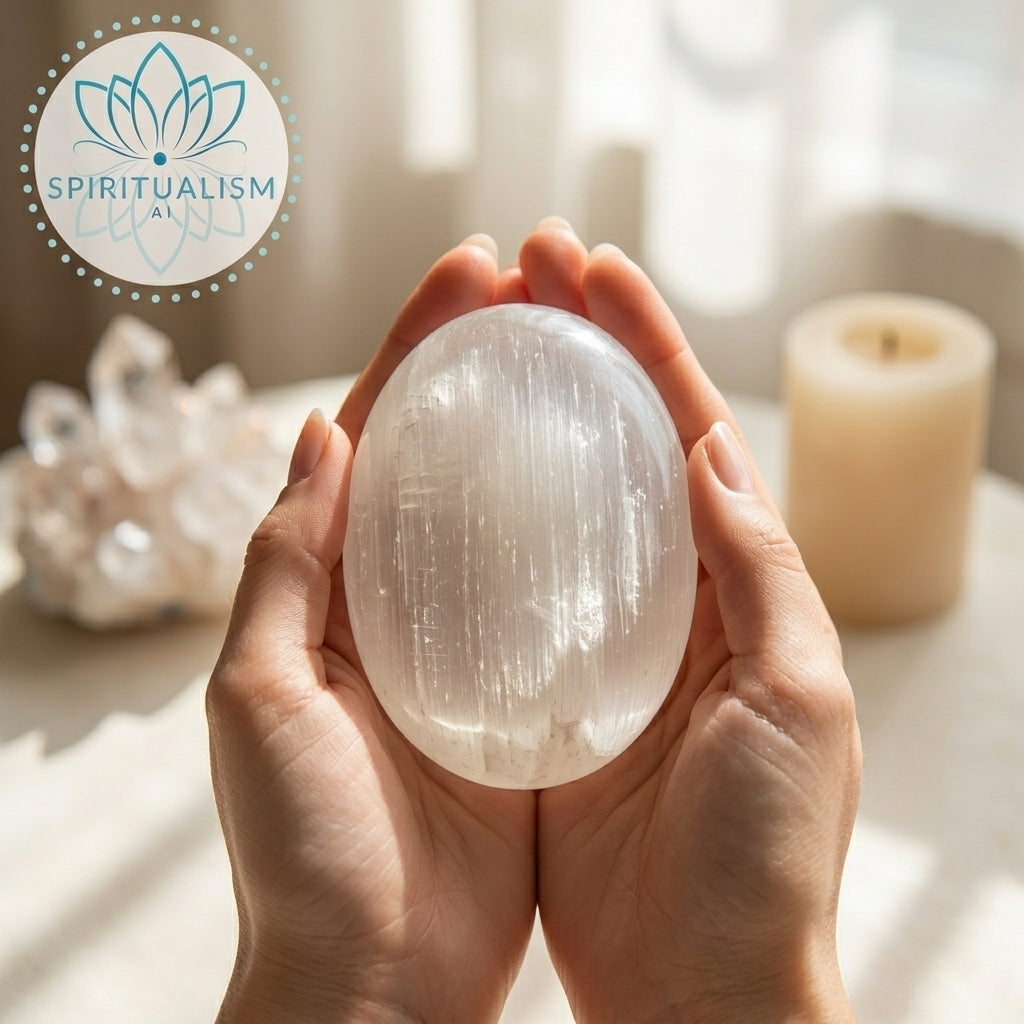 Selenite Palm Stone | Cleansing Crystal | Worry Stone | Stardust Market
