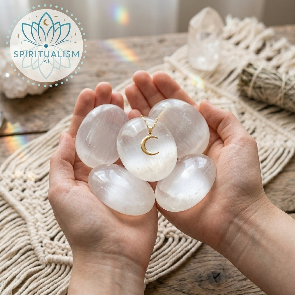Selenite Palm Stone | Cleansing Crystal | Worry Stone | Stardust Market