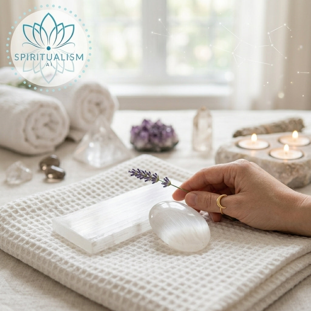 Selenite Bundle | Palm Stone + Slab | Crystal Cleansing Set | Stardust Market