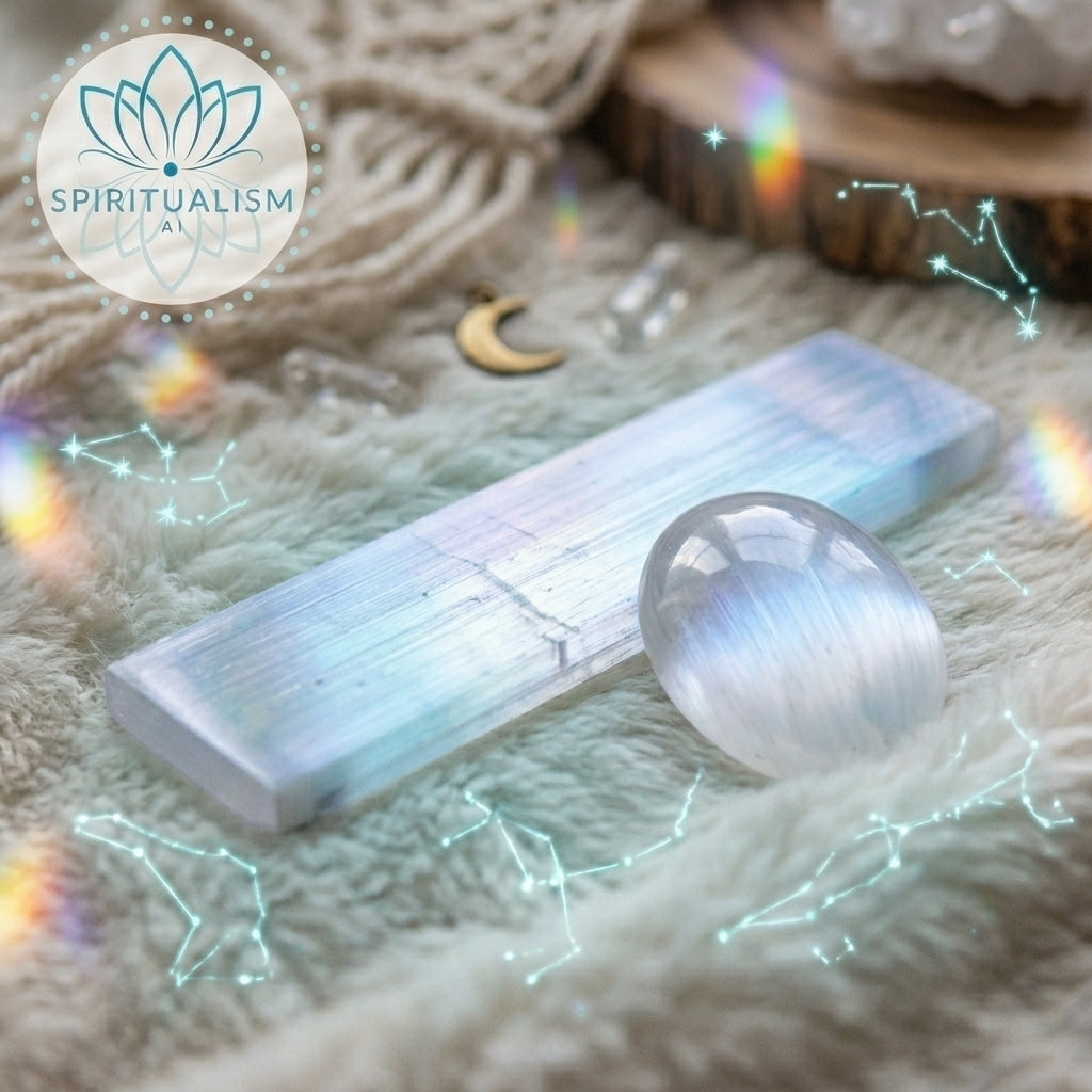 Selenite Bundle | Palm Stone + Slab | Crystal Cleansing Set | Stardust Market