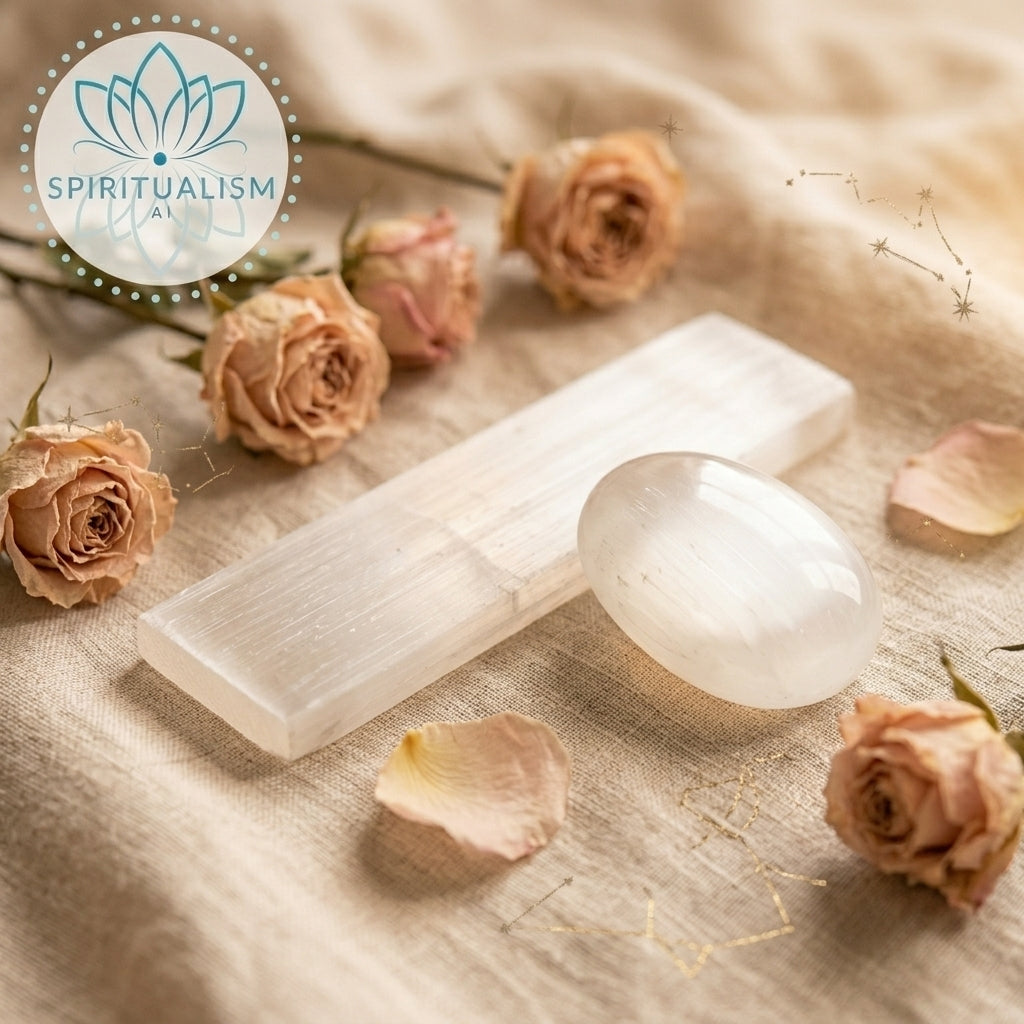 Selenite Bundle | Palm Stone + Slab | Crystal Cleansing Set | Stardust Market