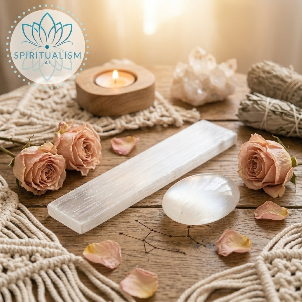 Selenite Bundle | Palm Stone + Slab | Crystal Cleansing Set | Stardust Market