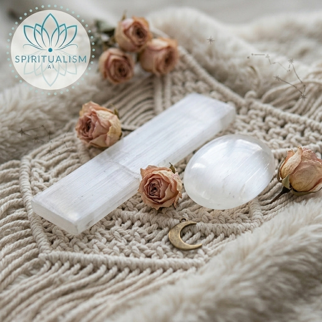 Selenite Bundle | Palm Stone + Slab | Crystal Cleansing Set | Stardust Market
