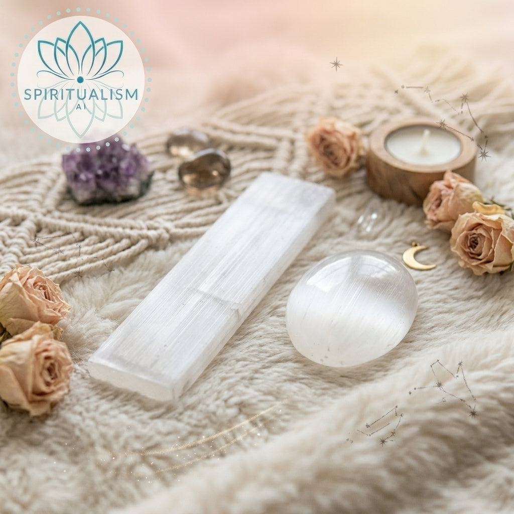Selenite Bundle | Palm Stone + Slab | Crystal Cleansing Set | Stardust Market
