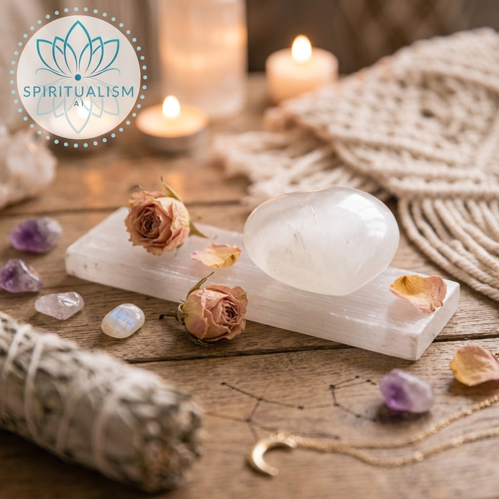 Selenite Gift Set | Palm Stone + Heart + Slab | Crystal Cleansing Bundle | Stardust Market