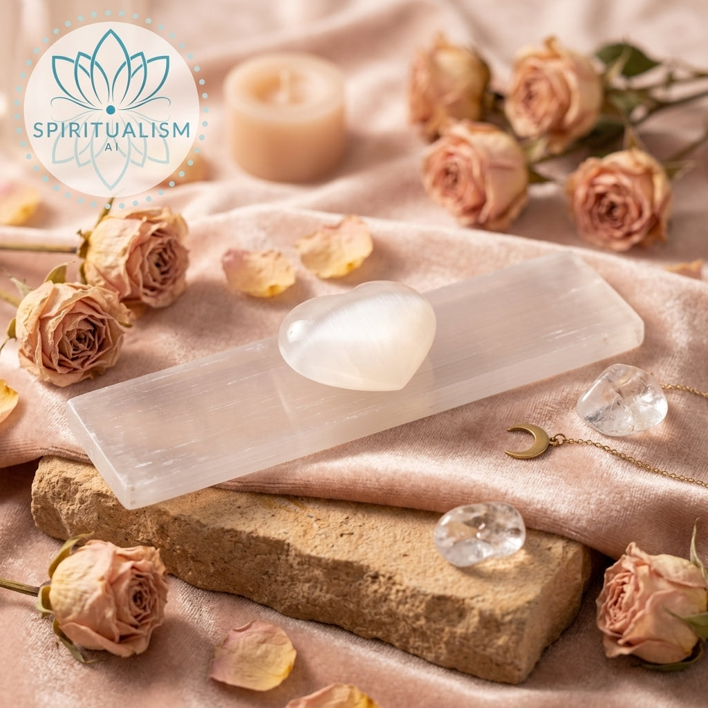 Selenite Gift Set | Palm Stone + Heart + Slab | Crystal Cleansing Bundle | Stardust Market