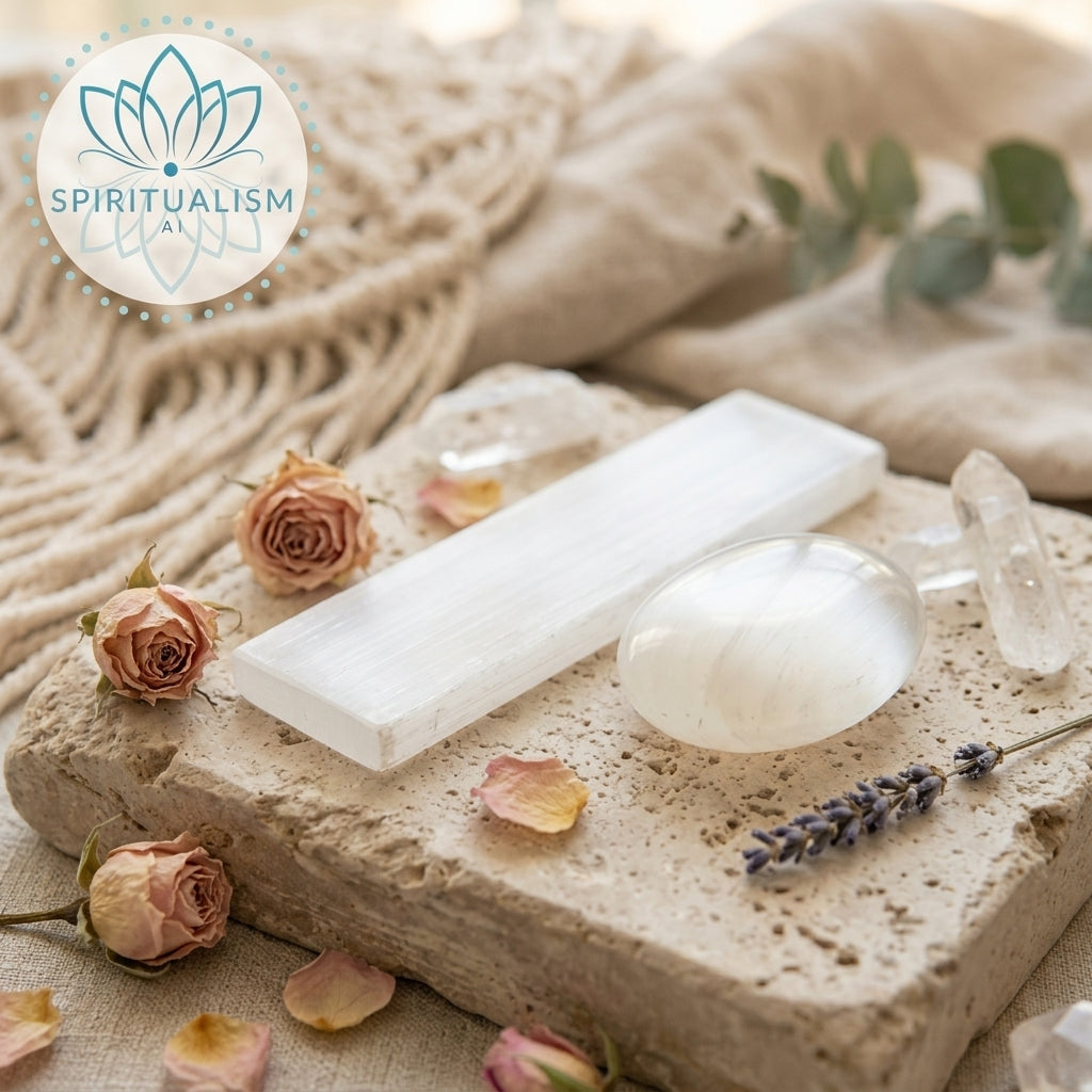 Selenite Gift Set | Palm Stone + Heart + Slab | Crystal Cleansing Bundle | Stardust Market
