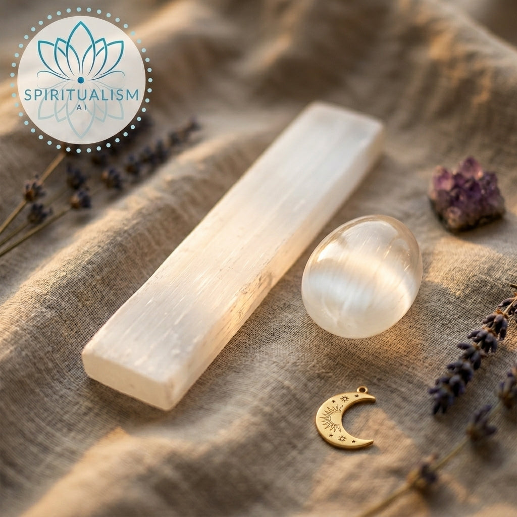 Selenite Bundle | Palm Stone + Slab | Crystal Cleansing Set | Stardust Market