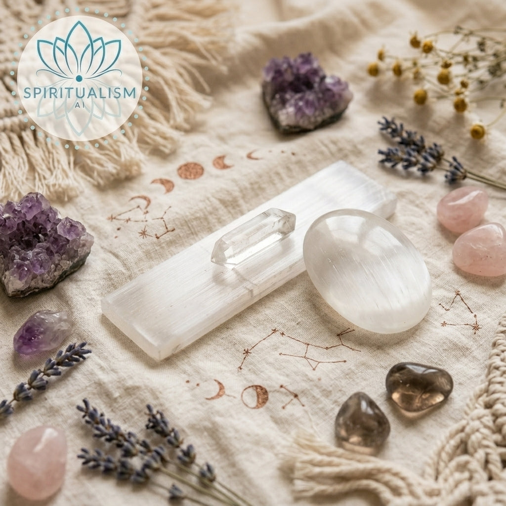 Selenite Bundle | Palm Stone + Slab | Crystal Cleansing Set | Stardust Market