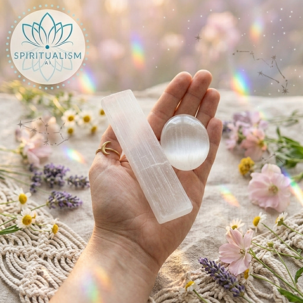 Selenite Bundle | Palm Stone + Slab | Crystal Cleansing Set | Stardust Market