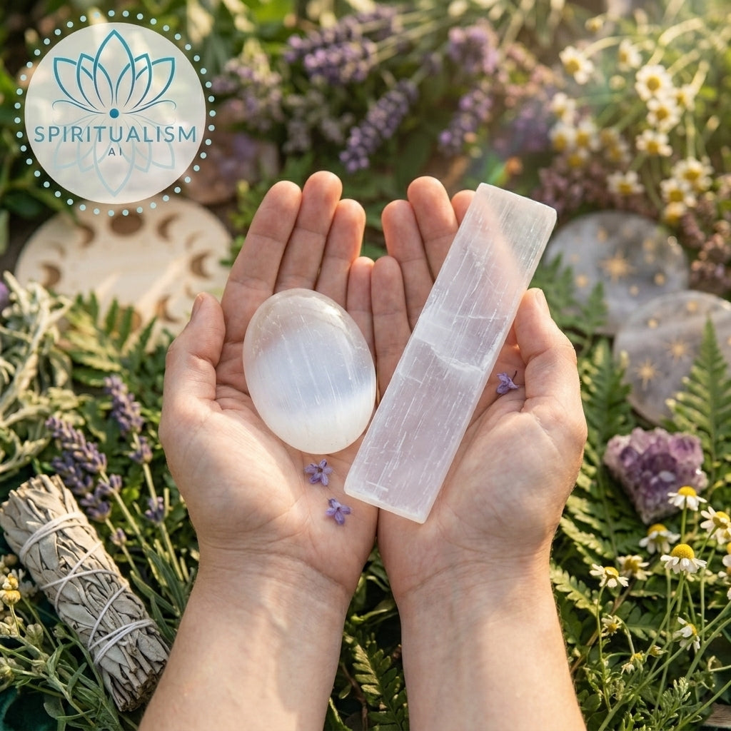 Selenite Bundle | Palm Stone + Slab | Crystal Cleansing Set | Stardust Market