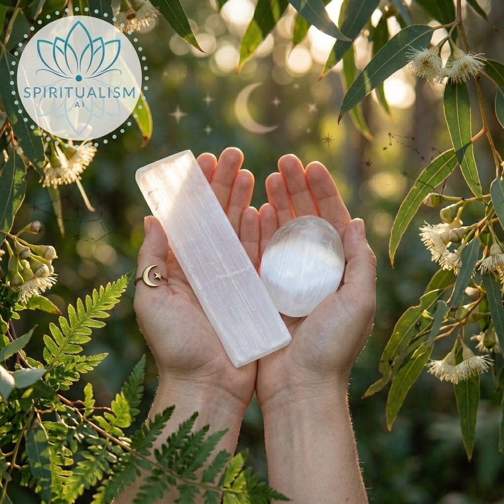 Selenite Bundle | Palm Stone + Slab | Crystal Cleansing Set | Stardust Market