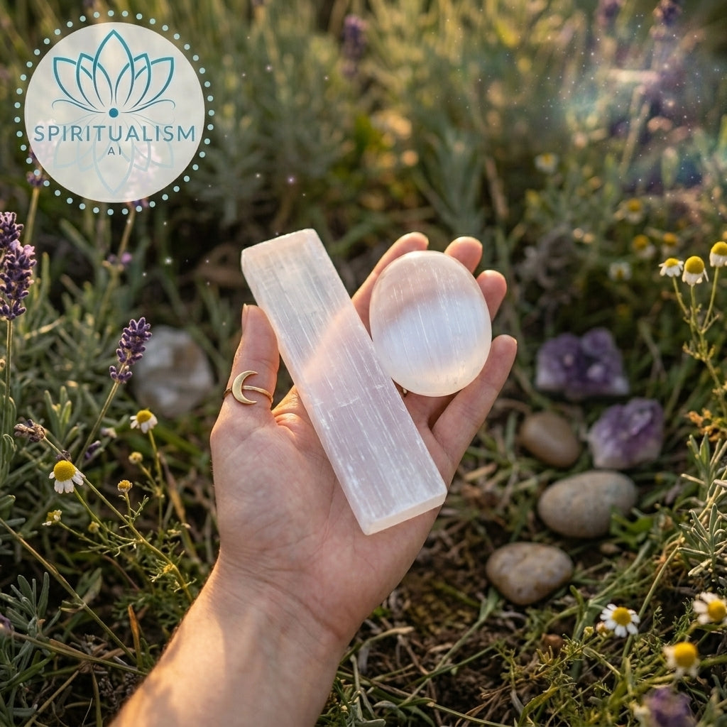Selenite Bundle | Palm Stone + Slab | Crystal Cleansing Set | Stardust Market