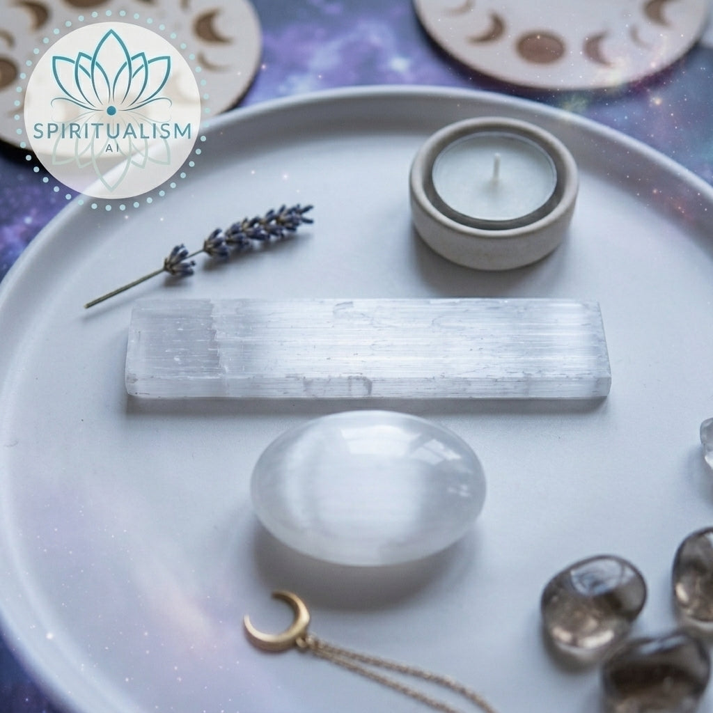Selenite Bundle | Palm Stone + Slab | Crystal Cleansing Set | Stardust Market