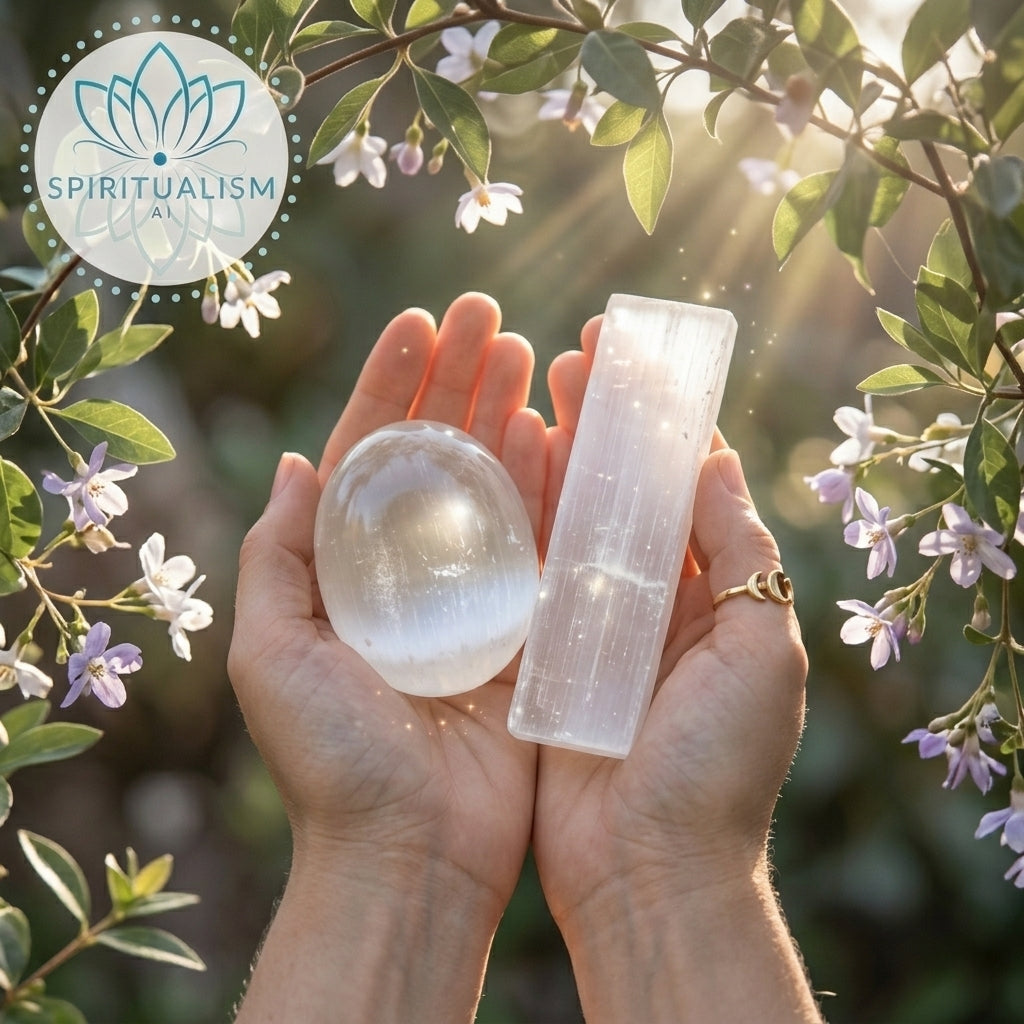 Selenite Bundle | Palm Stone + Slab | Crystal Cleansing Set | Stardust Market