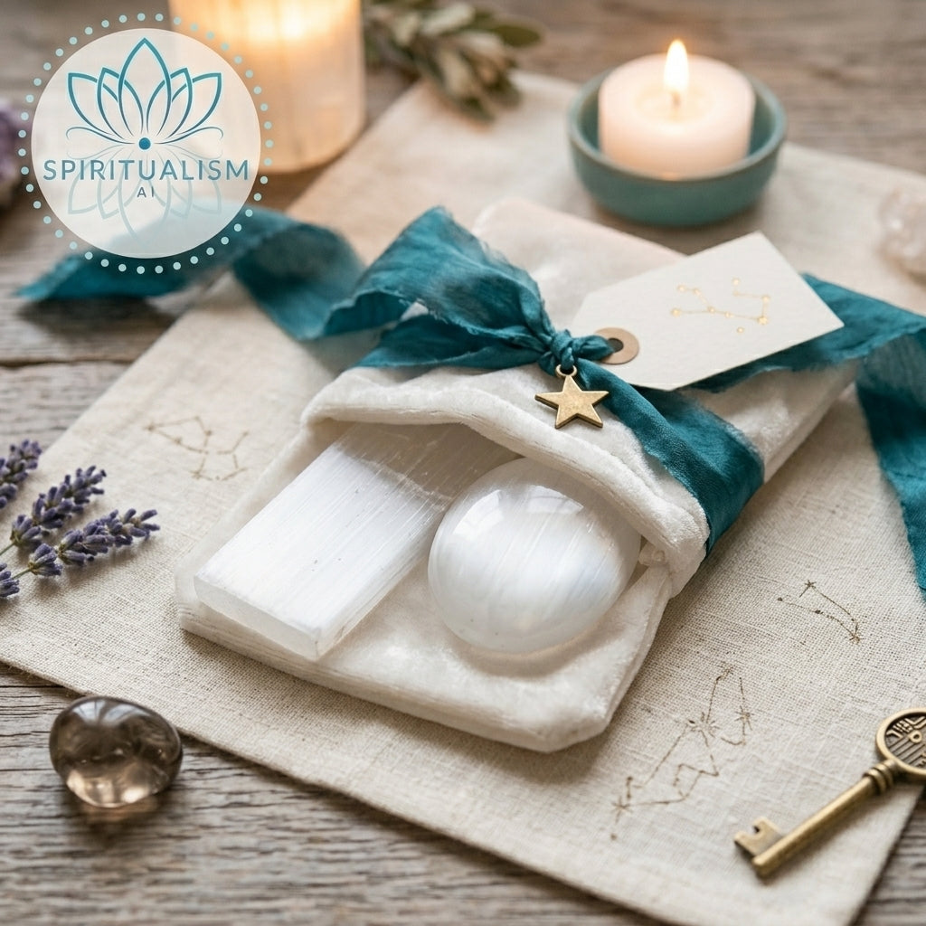 Selenite Bundle | Palm Stone + Slab | Crystal Cleansing Set | Stardust Market