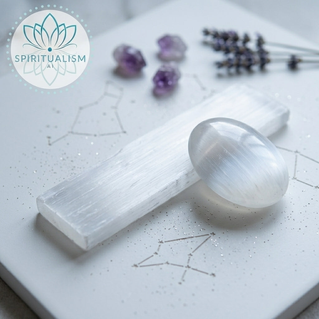 Selenite Bundle | Palm Stone + Slab | Crystal Cleansing Set | Stardust Market