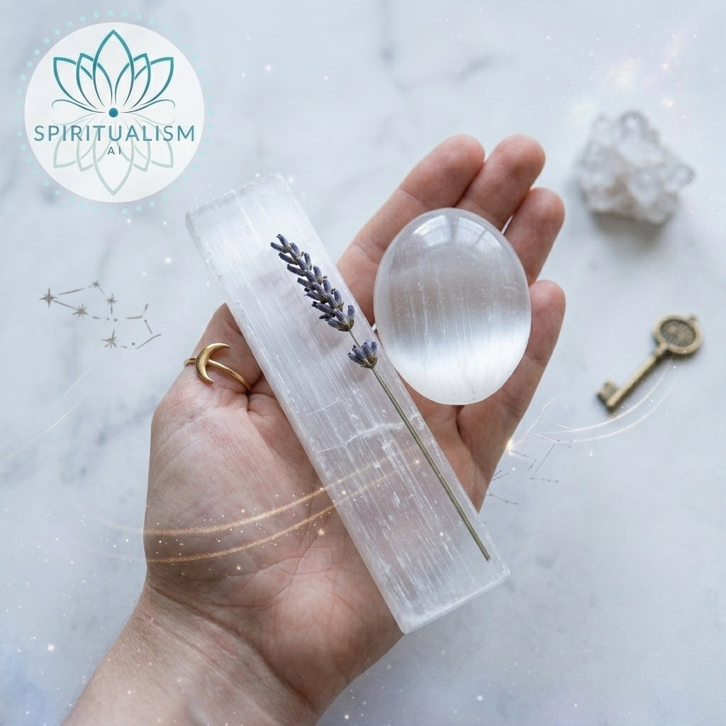 Selenite Bundle | Palm Stone + Slab | Crystal Cleansing Set | Stardust Market