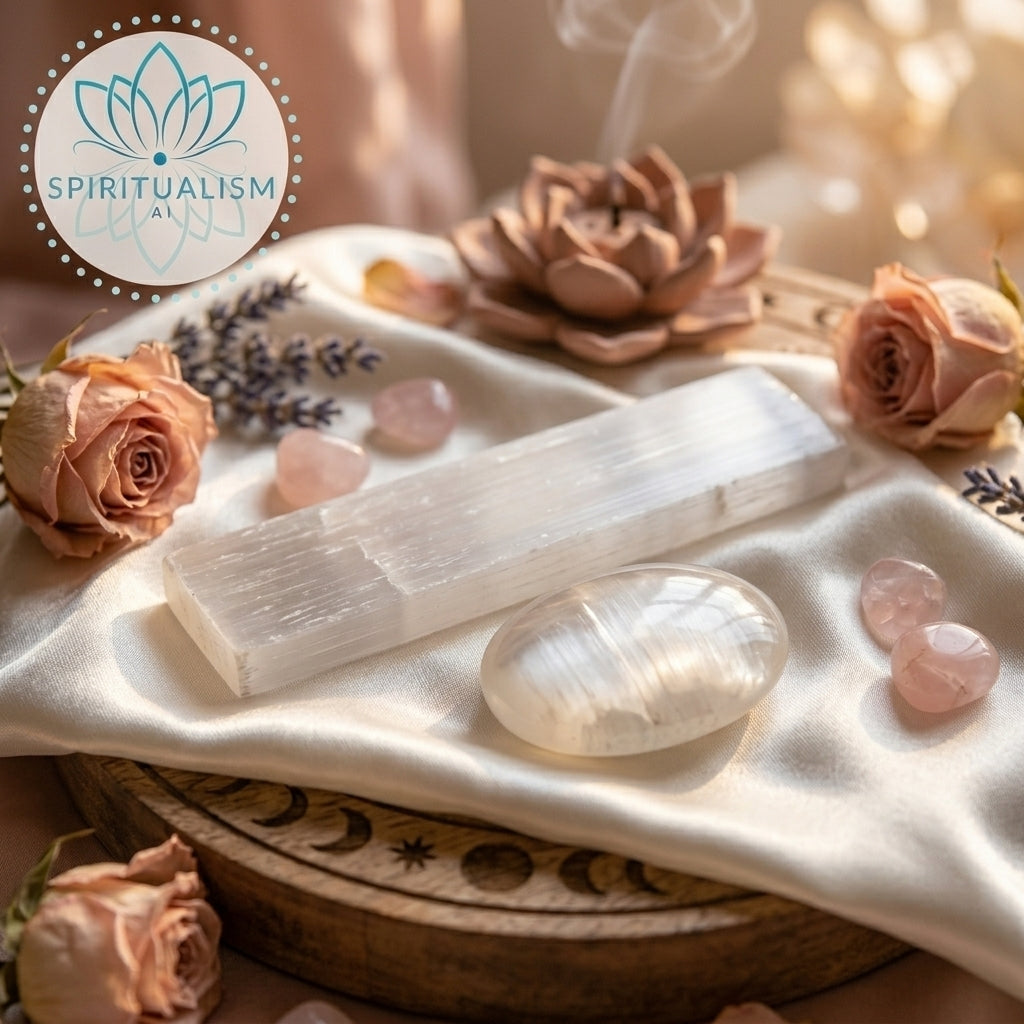 Selenite Bundle | Palm Stone + Slab | Crystal Cleansing Set | Stardust Market