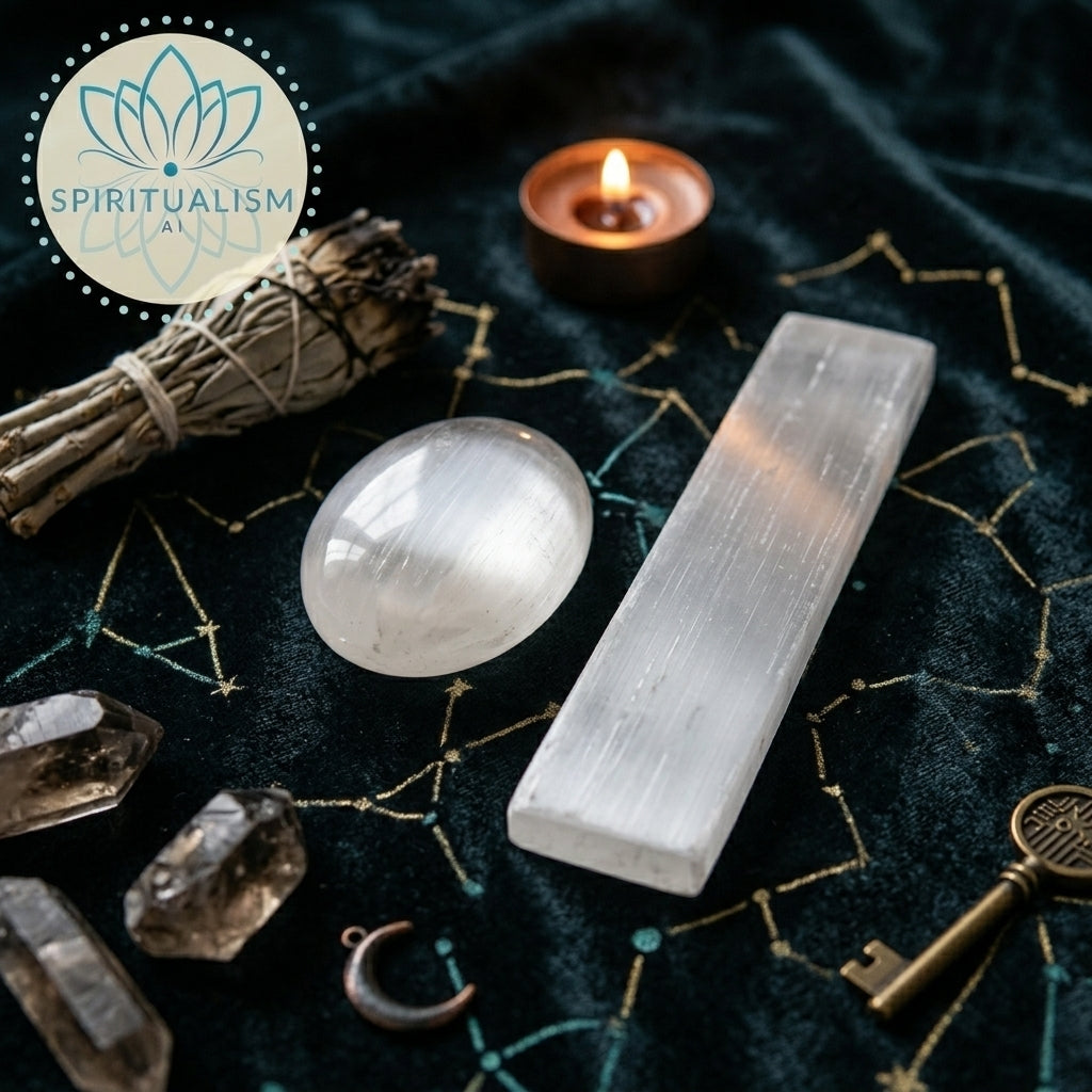 Selenite Bundle | Palm Stone + Slab | Crystal Cleansing Set | Stardust Market