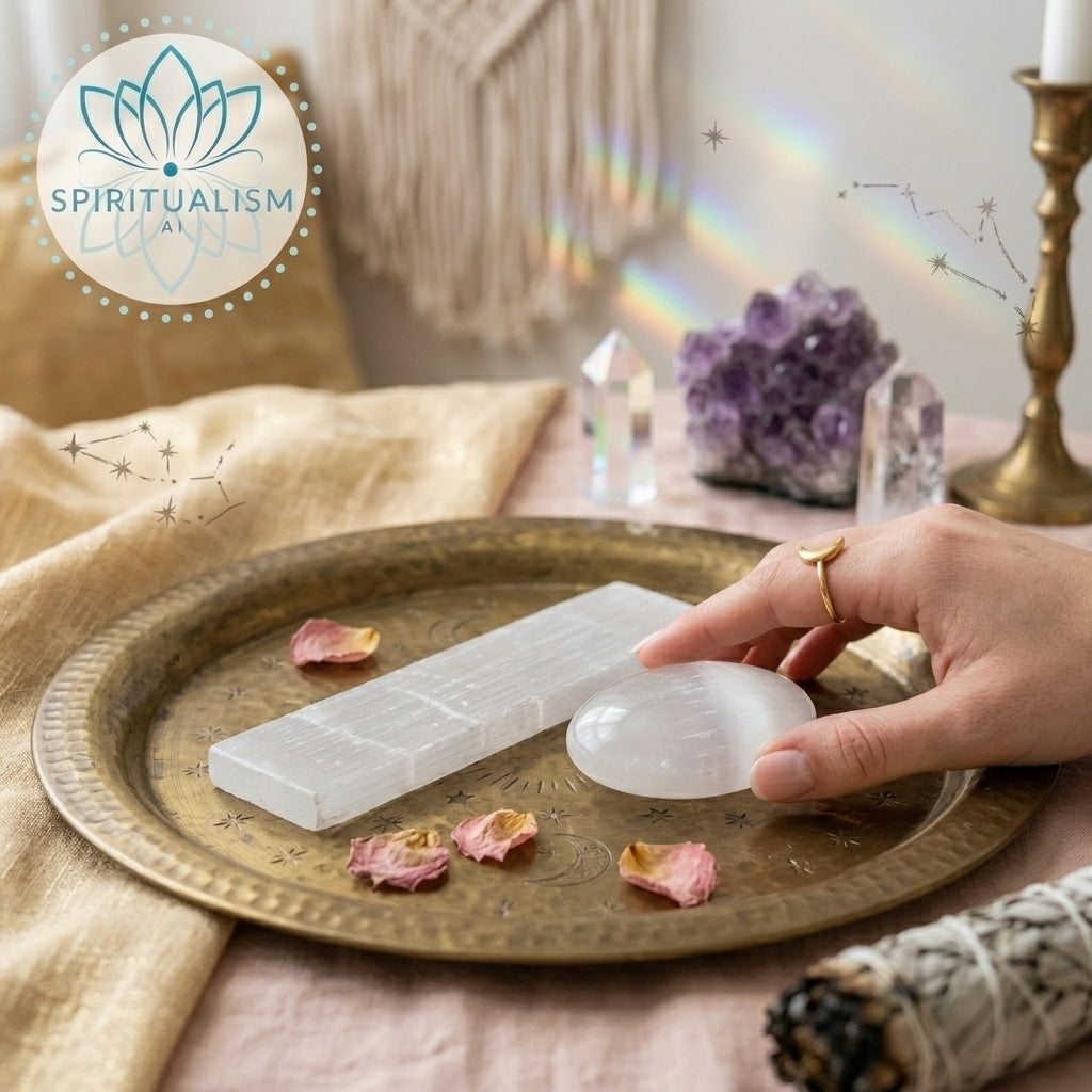 Selenite Bundle | Palm Stone + Slab | Crystal Cleansing Set | Stardust Market