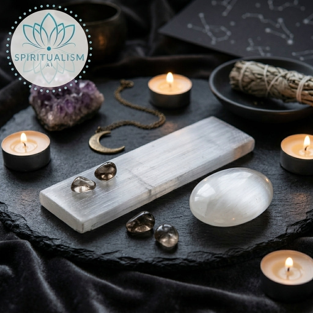 Selenite Bundle | Palm Stone + Slab | Crystal Cleansing Set | Stardust Market
