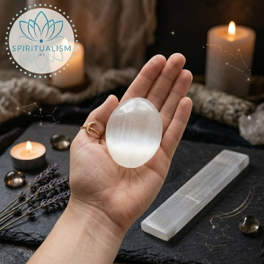Selenite Bundle | Palm Stone + Slab | Crystal Cleansing Set | Stardust Market