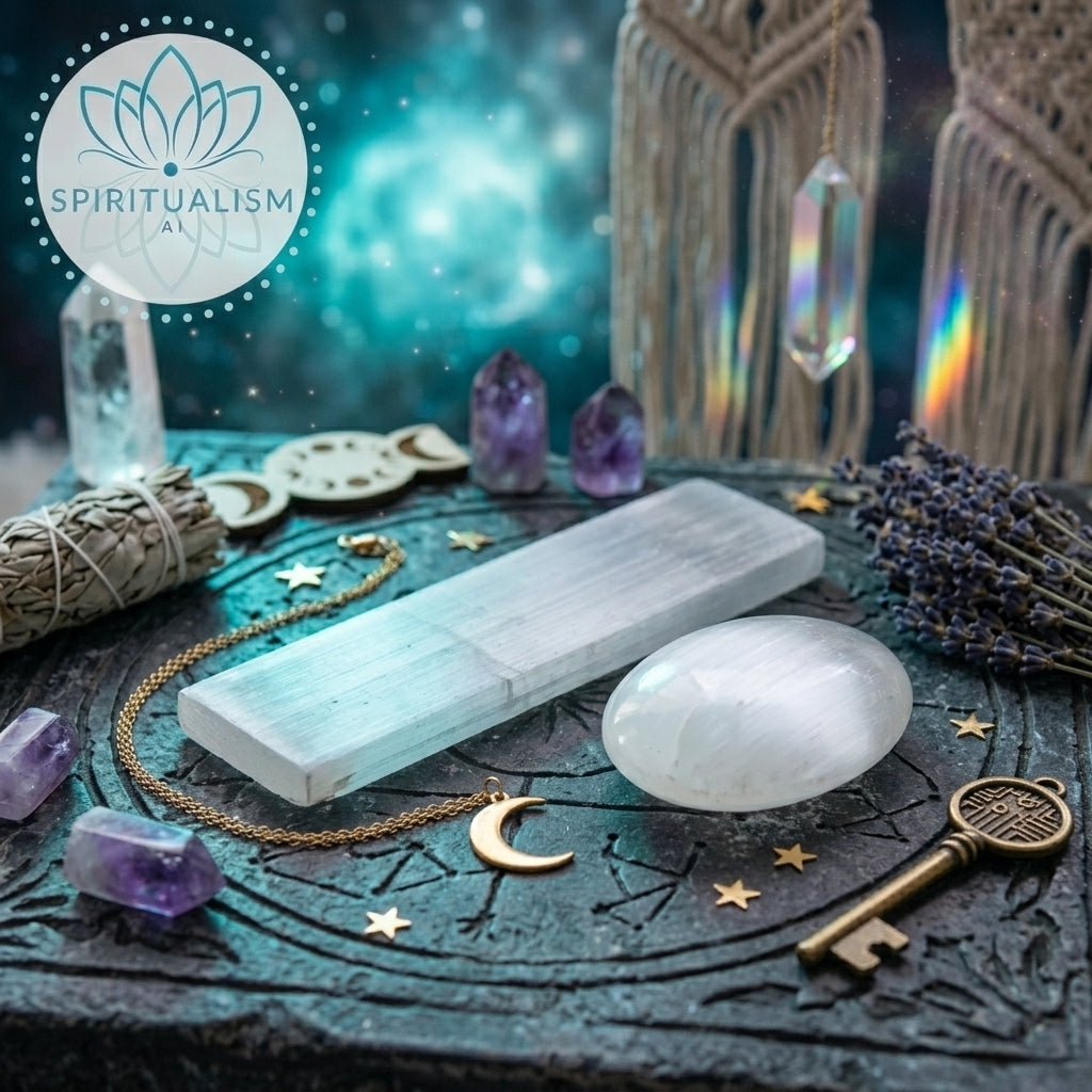 Selenite Bundle | Palm Stone + Slab | Crystal Cleansing Set | Stardust Market
