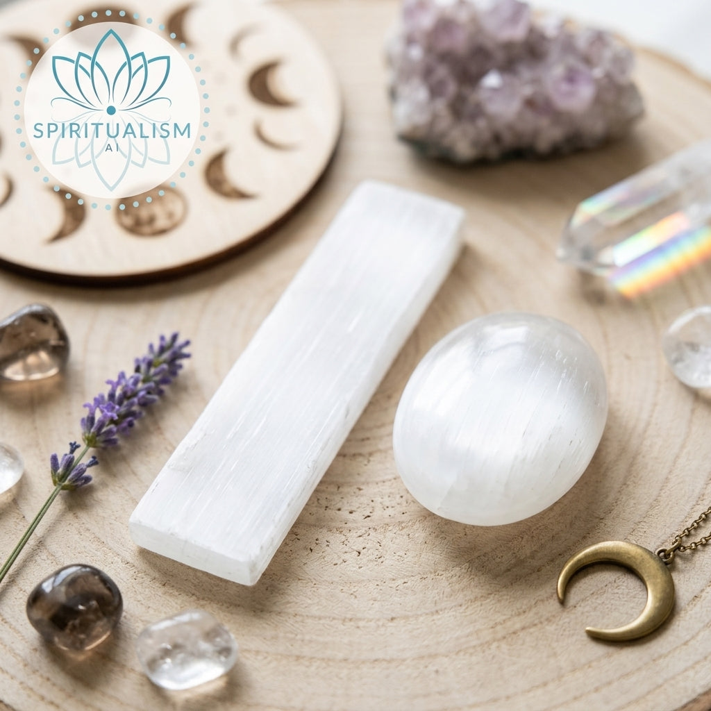 Selenite Bundle | Palm Stone + Slab | Crystal Cleansing Set | Stardust Market