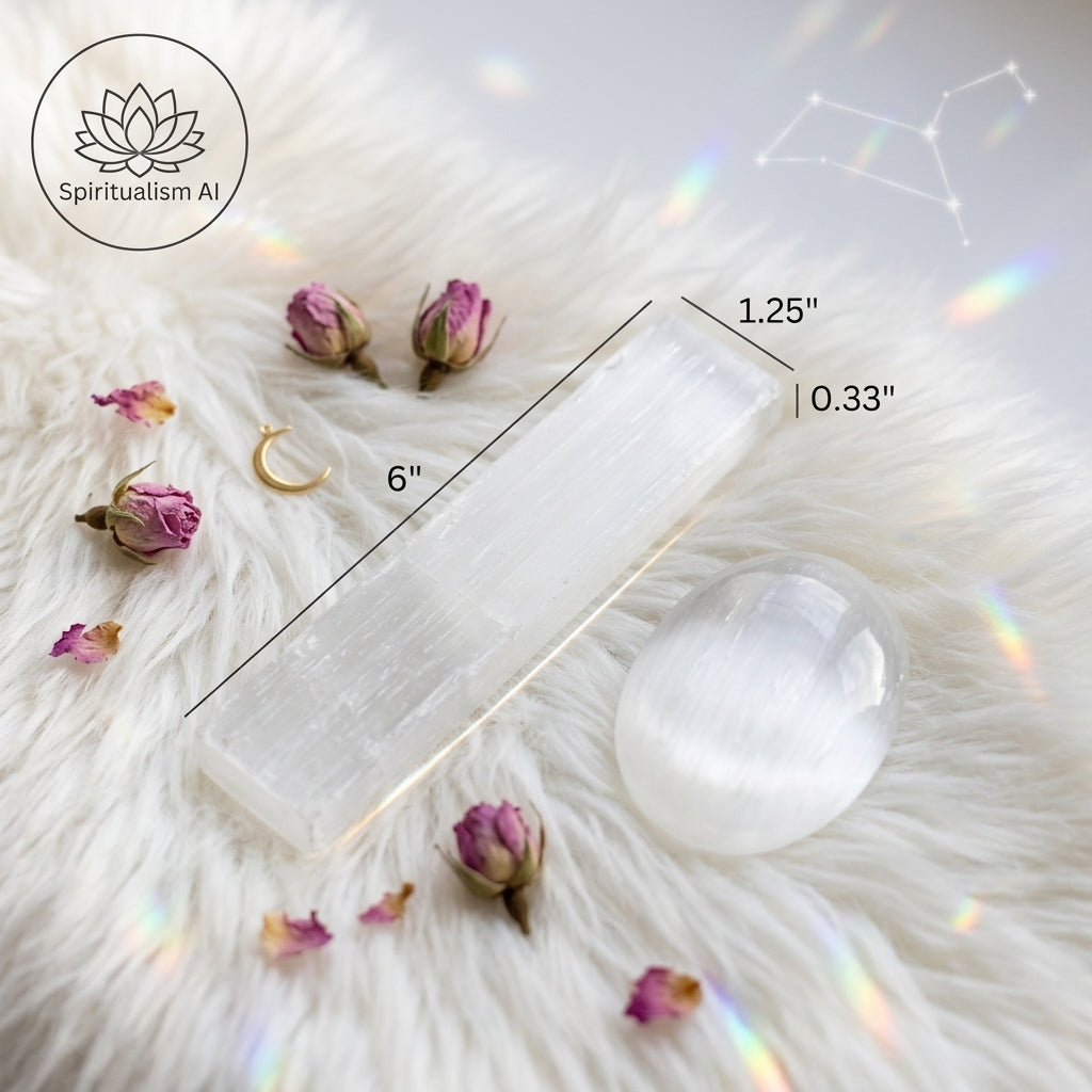 Selenite Bundle | Palm Stone + Slab | Crystal Cleansing Set | Stardust Market