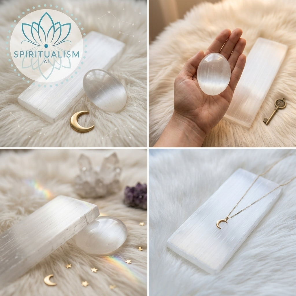 Selenite Bundle | Palm Stone + Slab | Crystal Cleansing Set | Stardust Market