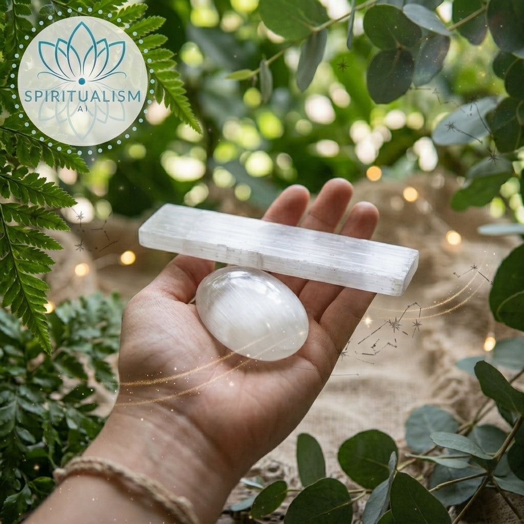 Selenite Bundle | Palm Stone + Slab | Crystal Cleansing Set | Stardust Market
