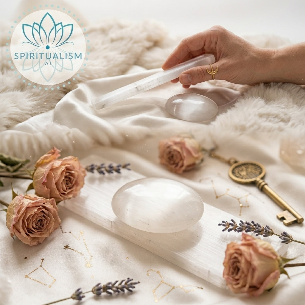 Selenite Bundle | Palm Stone + Slab | Crystal Cleansing Set | Stardust Market