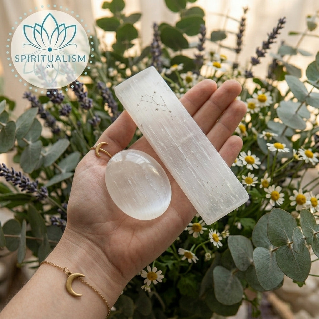 Selenite Bundle | Palm Stone + Slab | Crystal Cleansing Set | Stardust Market